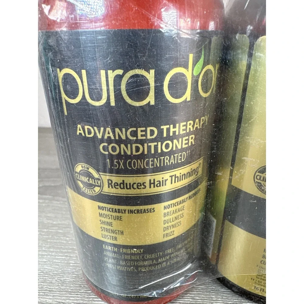 PURA D'OR Dor Advanced Therapy Shampoo & Conditioner Set Reduces Thinning 16oz
